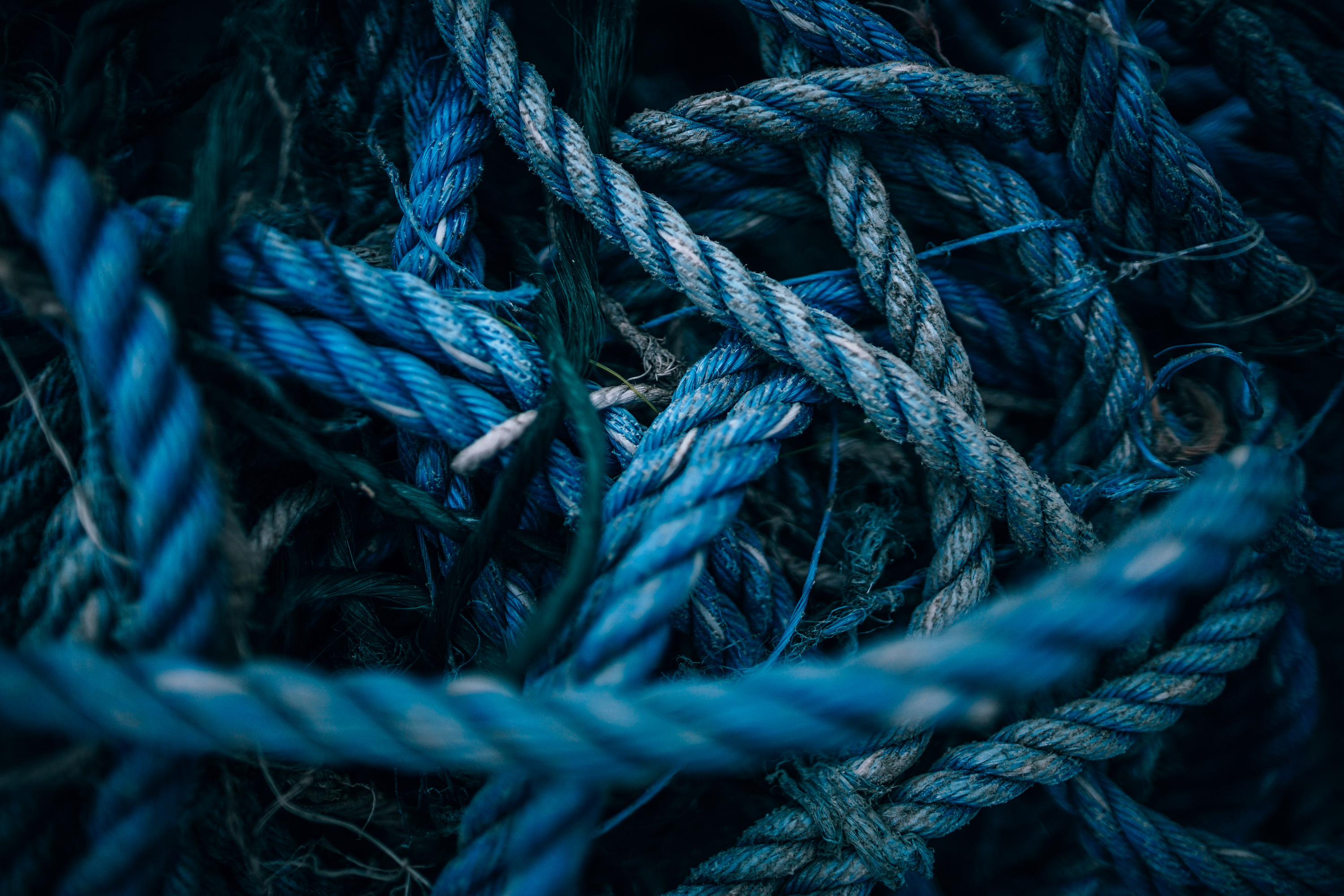 Blue Ropes Close-up Photography