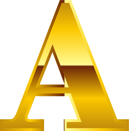 Gold Metallic Alphabet Letter A