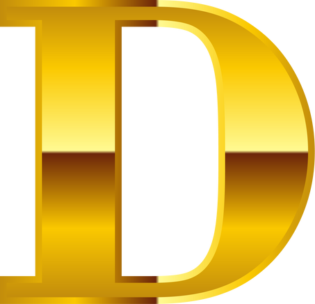 Gold Metallic Alphabet Letter D