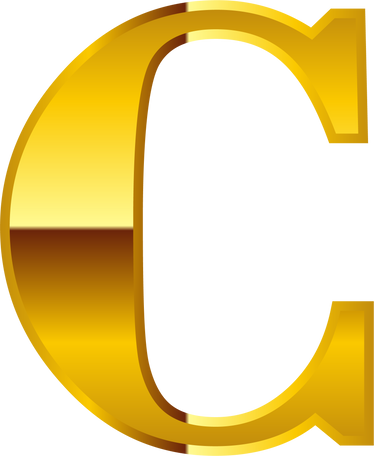 Gold Metallic Alphabet Letter C